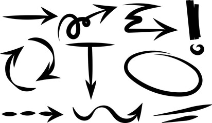 Hand Drawn Arrow Brush Stoke