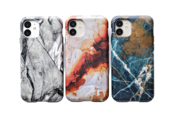 Trendy Smartphone Cases Isolated on Transparent Background
