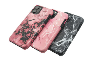 Stylish Smartphone Cases Isolated on Transparent Background