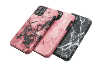 Stylish Smartphone Cases Isolated on Transparent Background