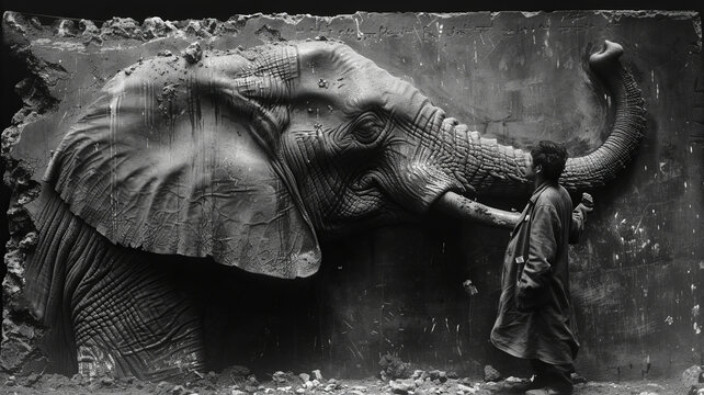 the famous story of the elephant ans six blind ment. each blind man touches a different part of the elephant's body,generative ai