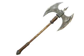 Medieval Halberd Weapon Isolated on Transparent Background