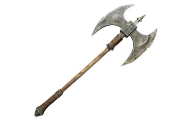 Medieval Halberd Weapon Isolated on Transparent Background