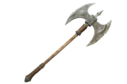 Medieval Halberd Weapon Isolated on Transparent Background