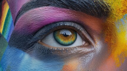 Vibrant Pride Street Mural in Photorealistic Detail - High Quality Hyperrealism with Canon EOS K5...
