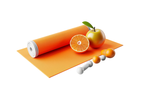 Modern Health and Wellness Lifestyle Design Isolated on Transparent Background