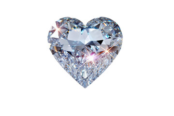 Romantic Heart Cut Diamond Design Isolated on Transparent Background