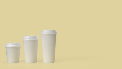The Coffee paper cup for hot drink concept 3d rendering.