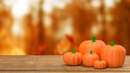 The Pumpkin for Thanksgiving day or holiday concept 3d rendering.