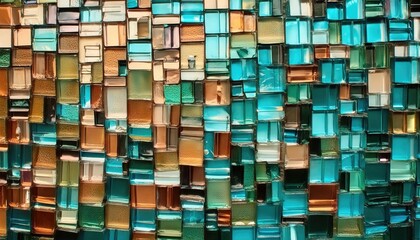 Colorful mosaic art with wave pattern