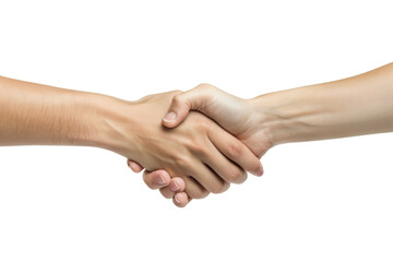 Friendly Handshake of Two Hands Isolated on Transparent Background