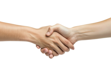 Friendly Handshake of Two Hands Isolated on Transparent Background