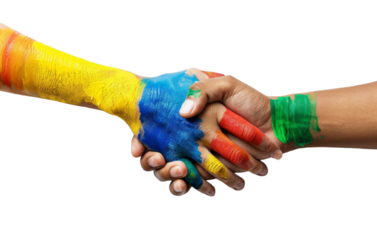 Professional Handshake of Two Hands Design Isolated on Transparent Background
