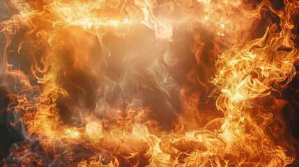 Obraz premium Fire flame frame for text place wallpaper background 