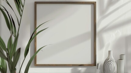 Frame mockup, in style of product mockup, close-up view. 