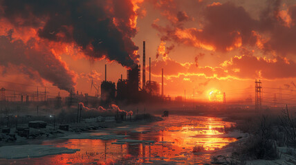 A factory burning waste to generate electricity,generative ai