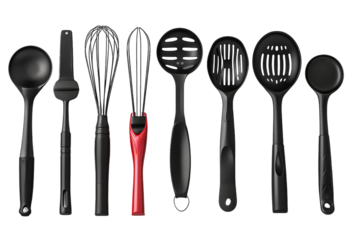 Sleek Kitchen Utensils Design Isolated on Transparent Background