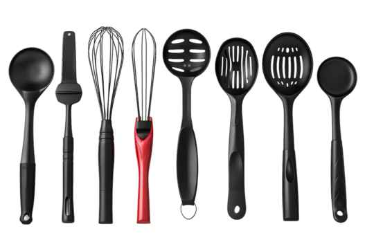 Sleek Kitchen Utensils Design Isolated on Transparent Background