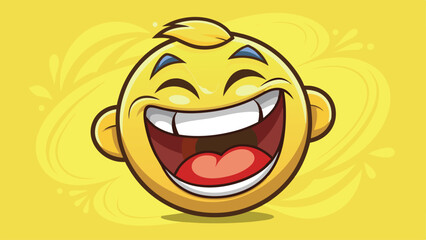 laughing face emoji, background, illustration, vector