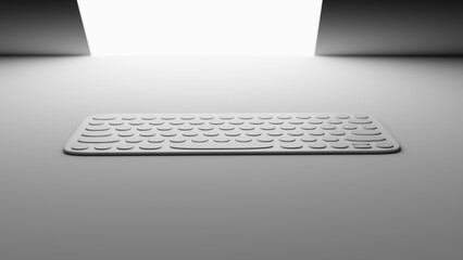 computer keyboard made in 3d