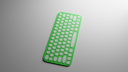 computer keyboard made in 3d