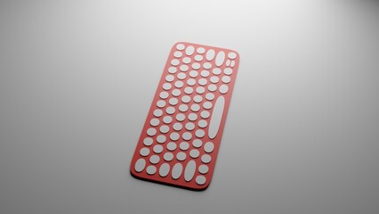 computer keyboard made in 3d