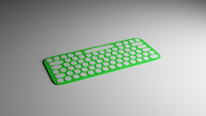 computer keyboard made in 3d