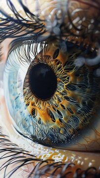 Close-up of a human eye with intricate details