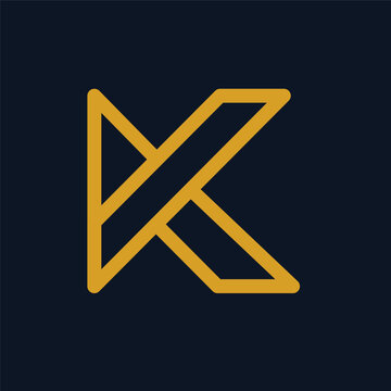 K monogram logo design. Unique and creative letter K icon. Minimal initial symbol.  Modern alphabet, branding letters. 