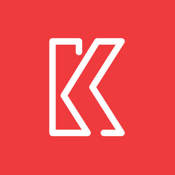 K monogram logo design. Unique and creative letter K icon. Minimal initial symbol.  Modern alphabet, branding letters. 
