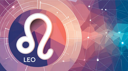 zodiac sign leo with abstract background