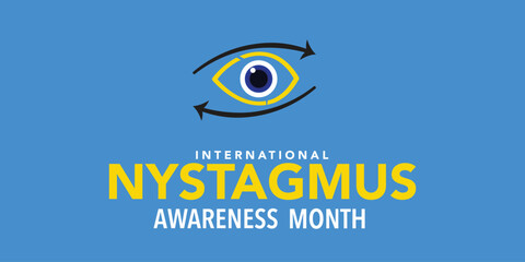 Vector illustration of eyeball moving left and right, as background image, banner, poster or template, International Nystagmus Awareness Day. International Nystagmus Awareness Day Vector illustration
