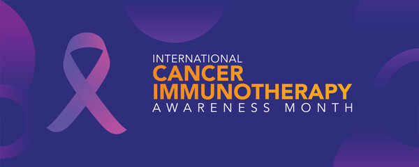 Cancer Immunotherapy Awareness Month observed every year in June. Template for background, banner, card, poster with text inscription.
