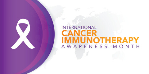 Cancer Immunotherapy Awareness Month observed every year in June. Template for background, banner, card, poster with text inscription.
