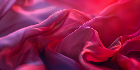 Obraz premium Violet fabric folds texture. Silk satin fabric backdrop with copy space.