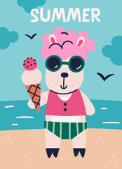 Summer Cool Sheep Postcard