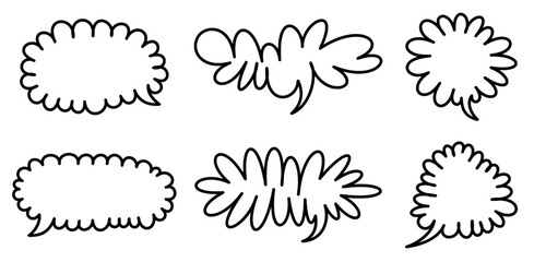 Set of Speech Bubbles with Various Wavy Outlines