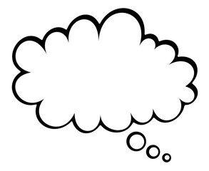 Blank Thought Bubble in Cloud Shape