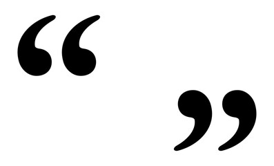 Fototapeta premium Minimalistic design featuring large black quotation marks