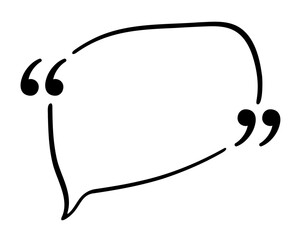 Simple Speech Bubble with Quotation Marks