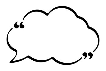 Cloud Shaped Speech Bubble with Quotation Marks