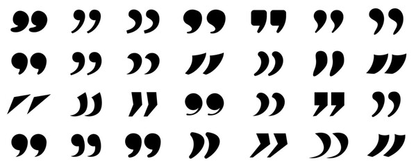 Various quotation mark styles in black on white background
