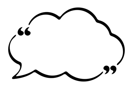 Cloud Shaped Speech Bubble with Quotation Marks