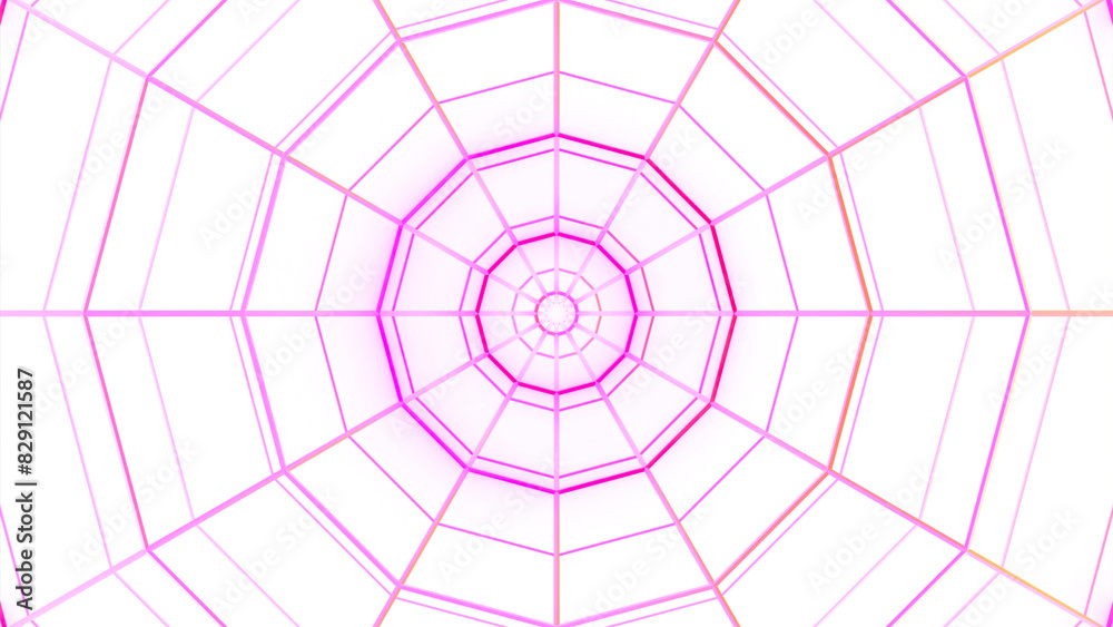 Poster mandala effect withs spider web. design. blinking and pulsating geometric shapes looking like spider