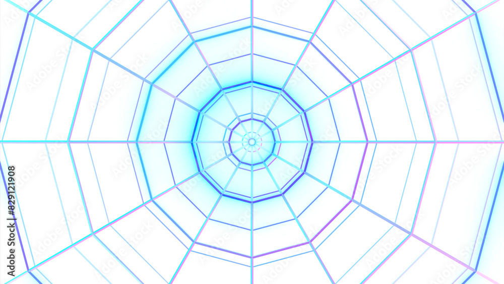 Poster mandala effect withs spider web. design. blinking and pulsating geometric shapes looking like spider