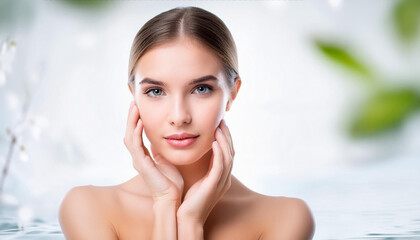 bellissima donna bellezza spa pelle liscia crema bellezza naturale piscina cura della pelle e della persona estetica estetista 