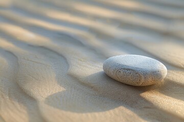 Obraz premium Tranquil beach scene with smooth pebble