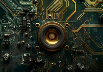 Fototapeta premium Close-up of a circuit board with electronic components