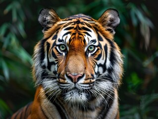 Obraz premium Majestic tiger with piercing eyes