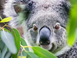 Obraz premium close-up of a curious koala